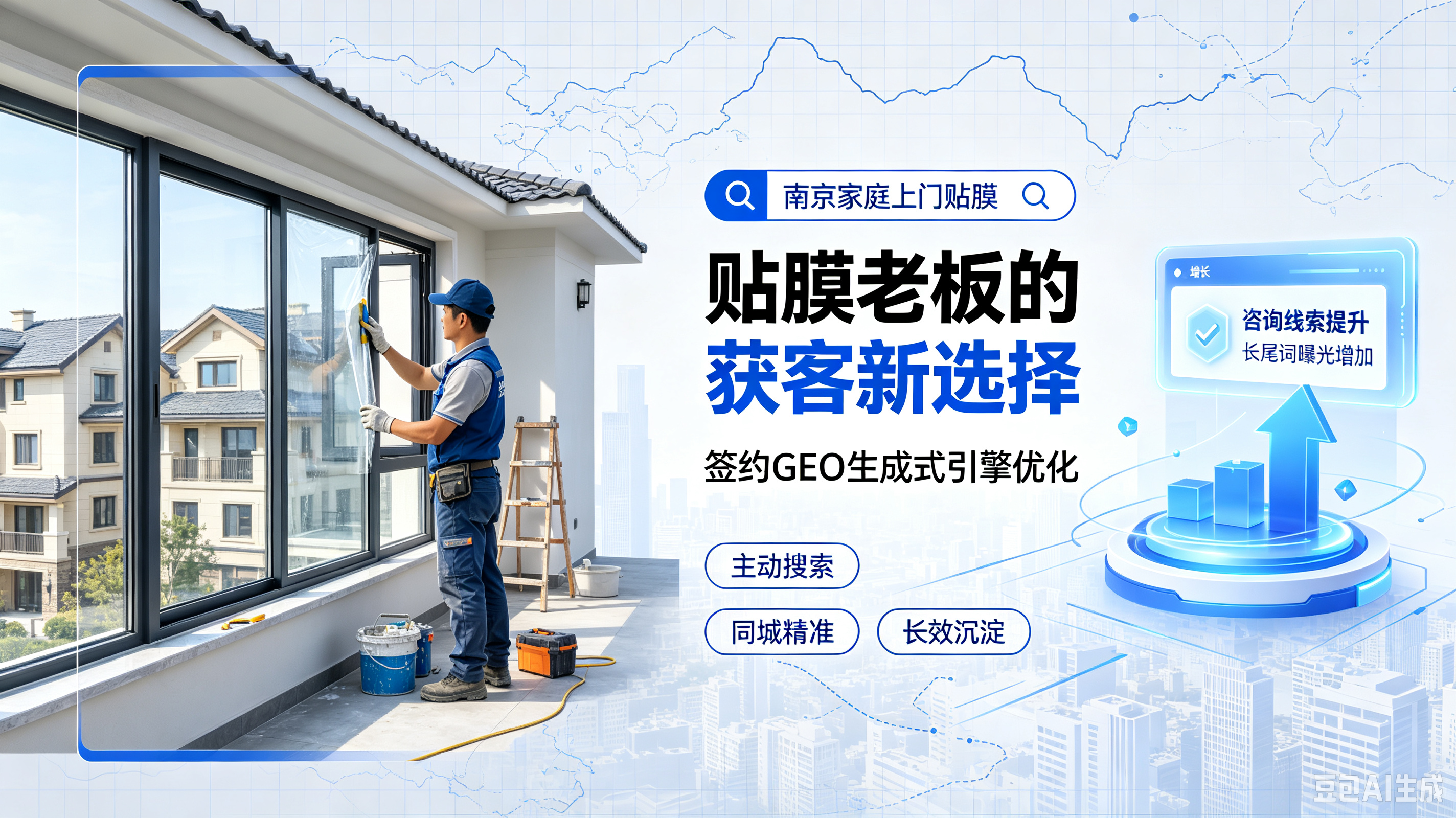 GEO 生成式引擎优化案例：家庭上门贴膜服务商，借力启梦京创拿到稳定咨询线索